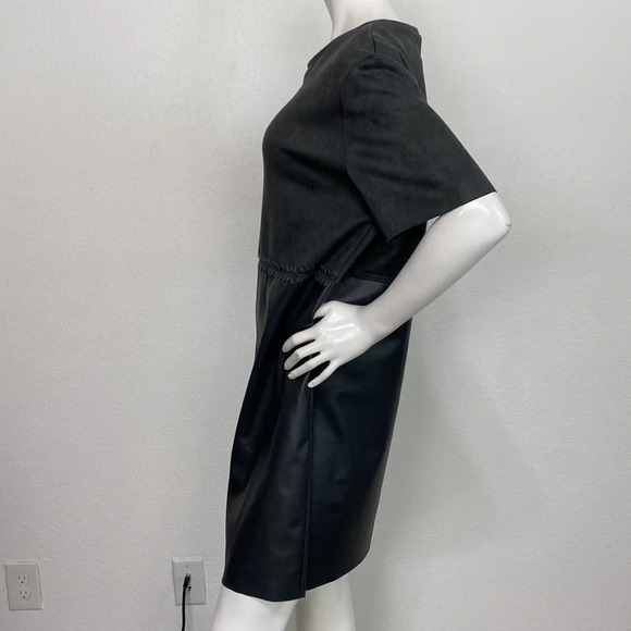 Zara Faux Leather & Suede Vintage Inspired Retro 1960's Pullover Mini Dress XL - Picture 3 of 10